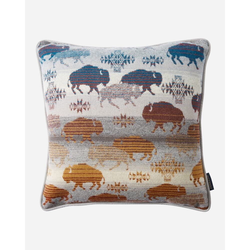 NEW Pendleton Prairie Rush Hour Jacquard Pillow Buffalo 18" x 18" Made in USA